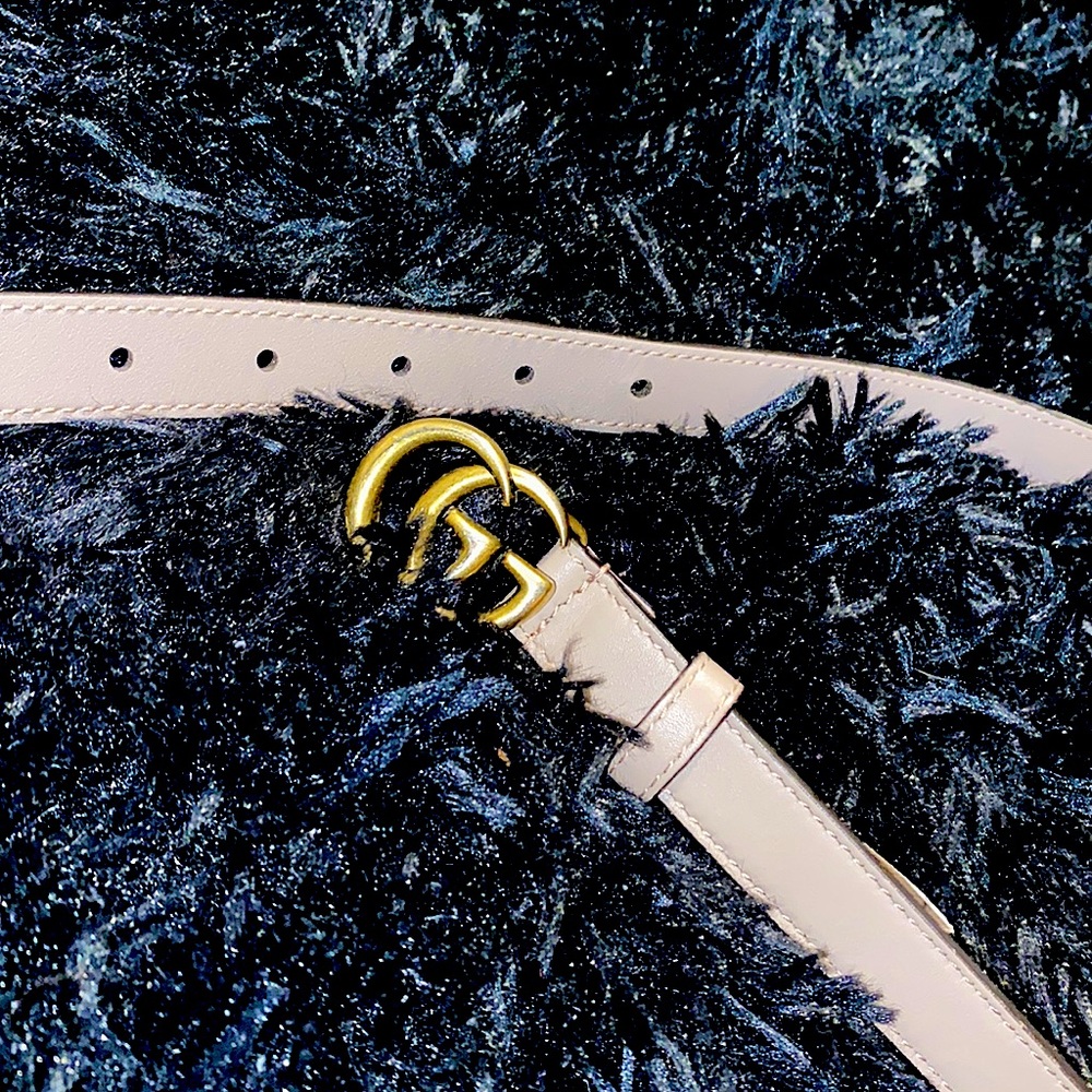 AUTHENTIC Gucci GG marmont belt 0.8” thickness and 95” size in blush